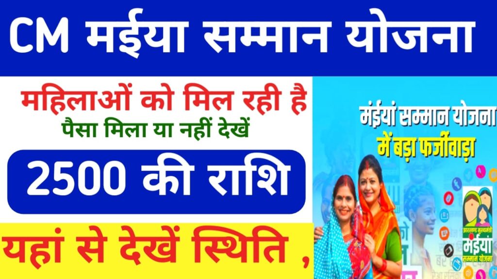 CM Maiya Samman Yojana Payment Status 2025