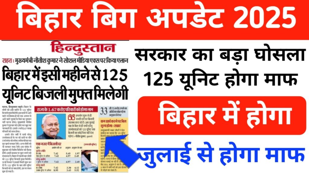 CM free 125 Bihar Electricity