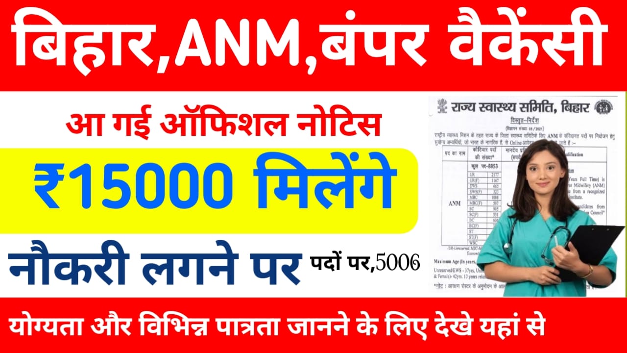Bihar ANM Vacancy 2025