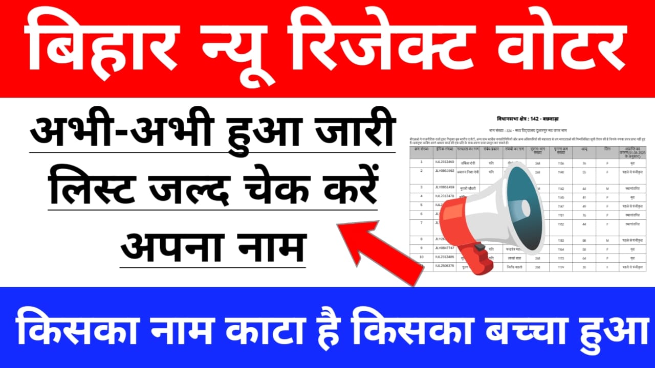 Bihar voter list Reject list 2025