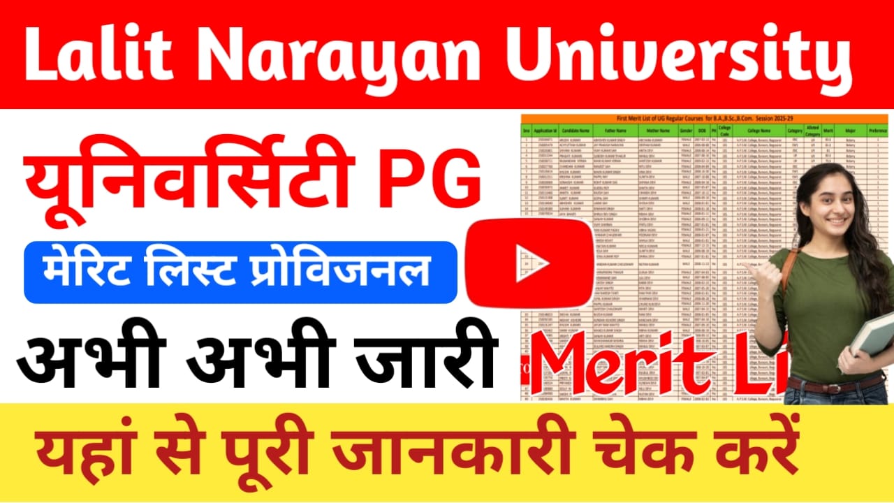 LNMU PG 1st Merit List 2025-27