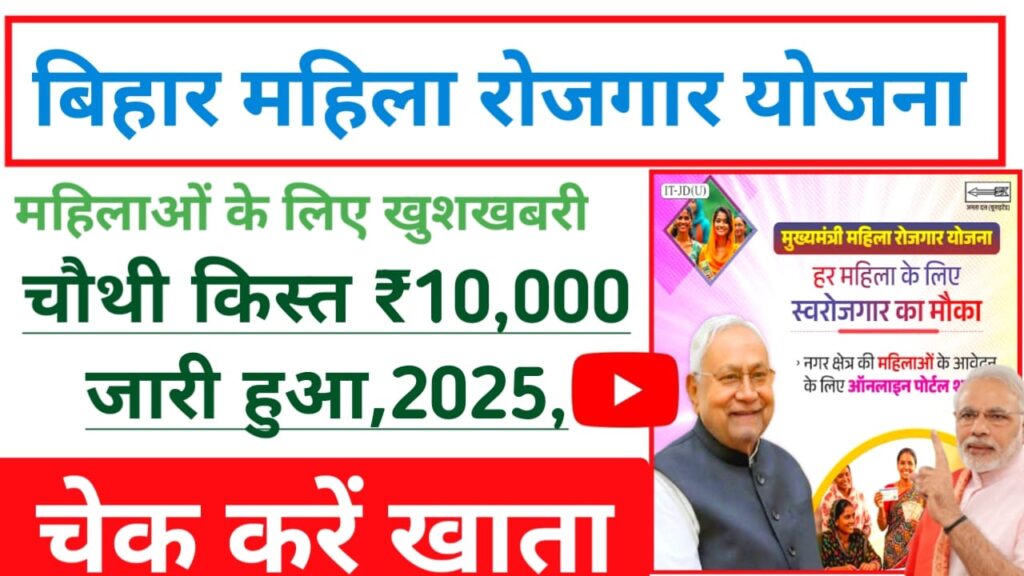 CM Mahila Rojgar Yojana 4th Kist