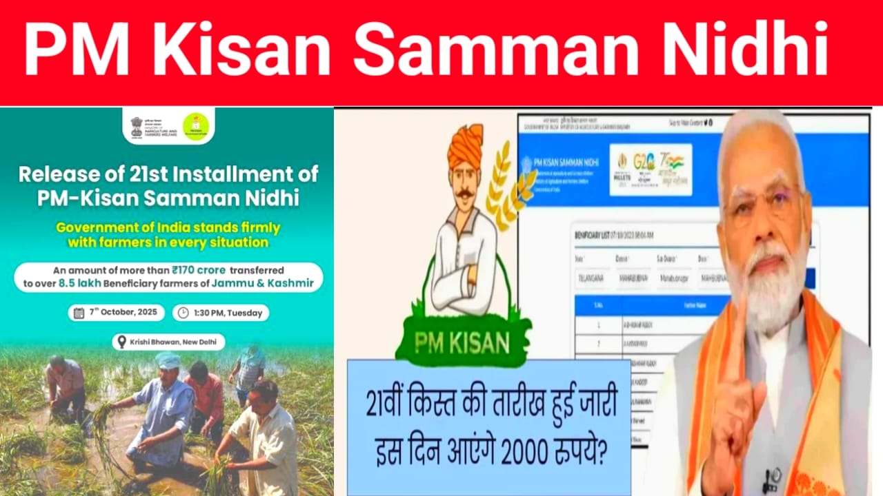 Pm Kisan 21th Installment Beneficiary List 2025:प्रधानमंत्री किसान सम्मन निधि 21वीं किस्त किस दिन होगा जारी देख डेट??
