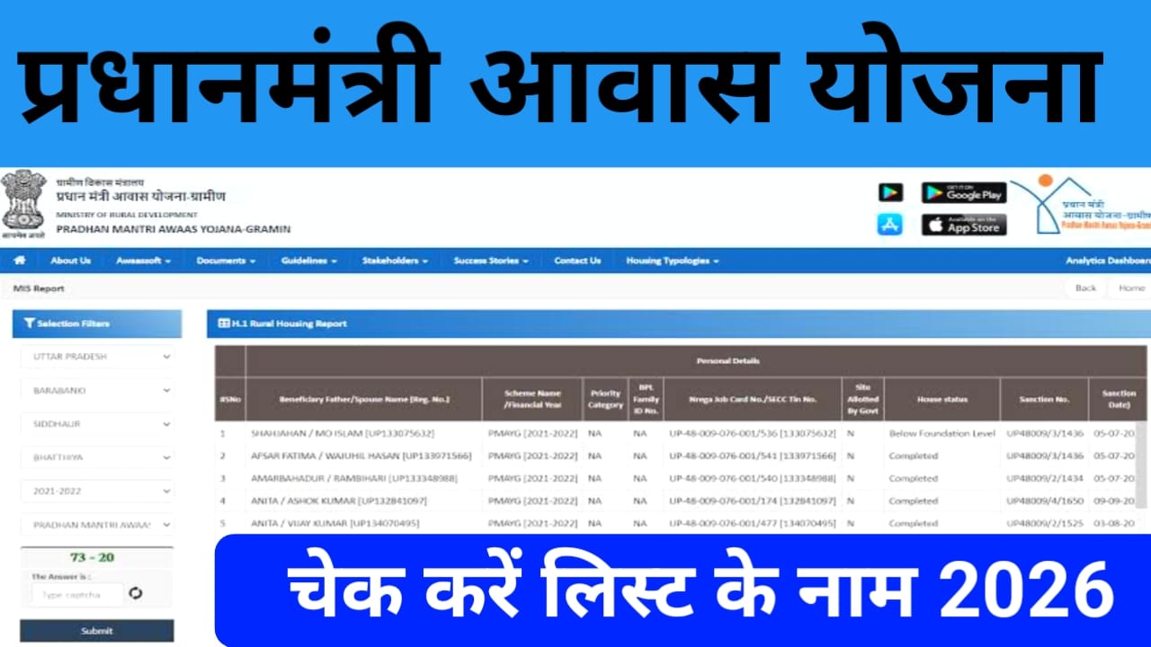 PM Awas Yojana New List 2026:प्रधानमंत्री आवास योजना 18.500, लाभार्थियों के खाते में 23 दिसंबर को आएगा 100 करोड रुपए का लाभ लिस्ट जारी देखे यहां से अपना नाम,Best 📢
