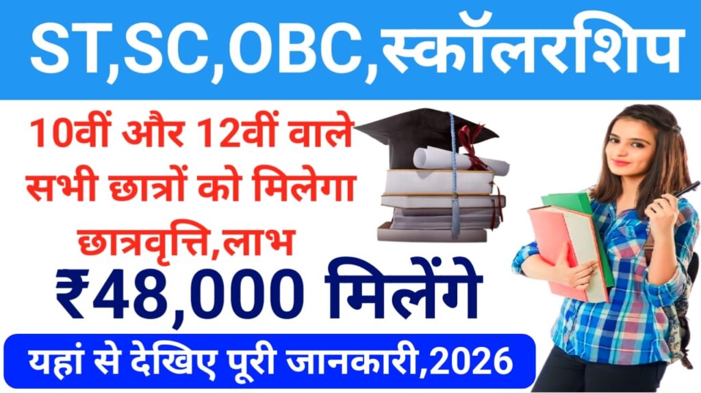 SC ST OBC Scholarship Online 2026