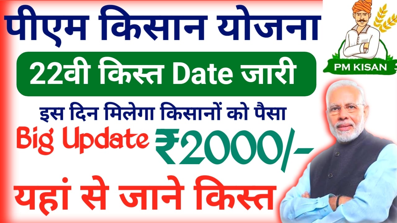 PM Kisan 22nd Installment Date 2026:देश के सभी किसानों के खाते में आएंगे ₹4000 की राशि 2221 इस दिन देखे यहां से पूरी डिटेल नई लिस्ट जारी, Best 📢