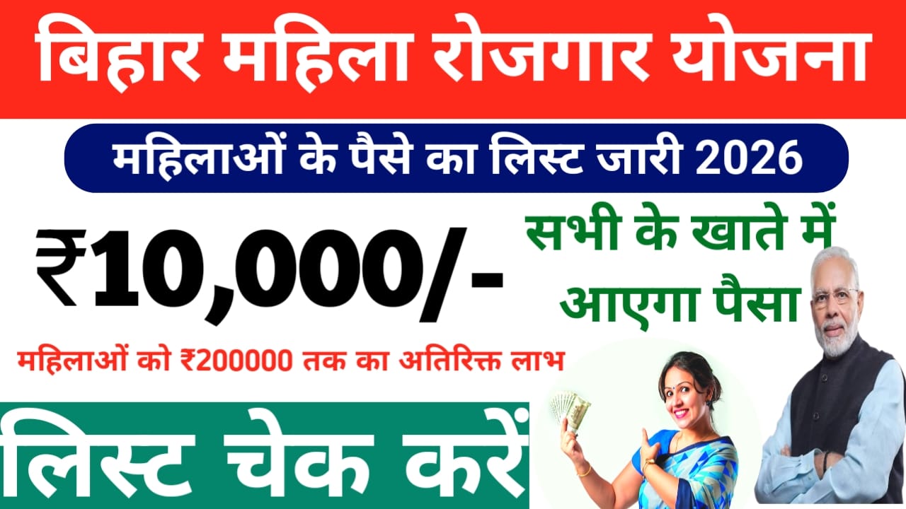 BIHAR Mahila Rojar Yojana 2026:बिहार के जीविका दीदी के लिए आगे ही बड़ी खुशखबरी, महिलाओं को ₹10,000 की राशि जारी होगा कल पैसा देखे, यहां से किन को मिलेगा, Best 📢