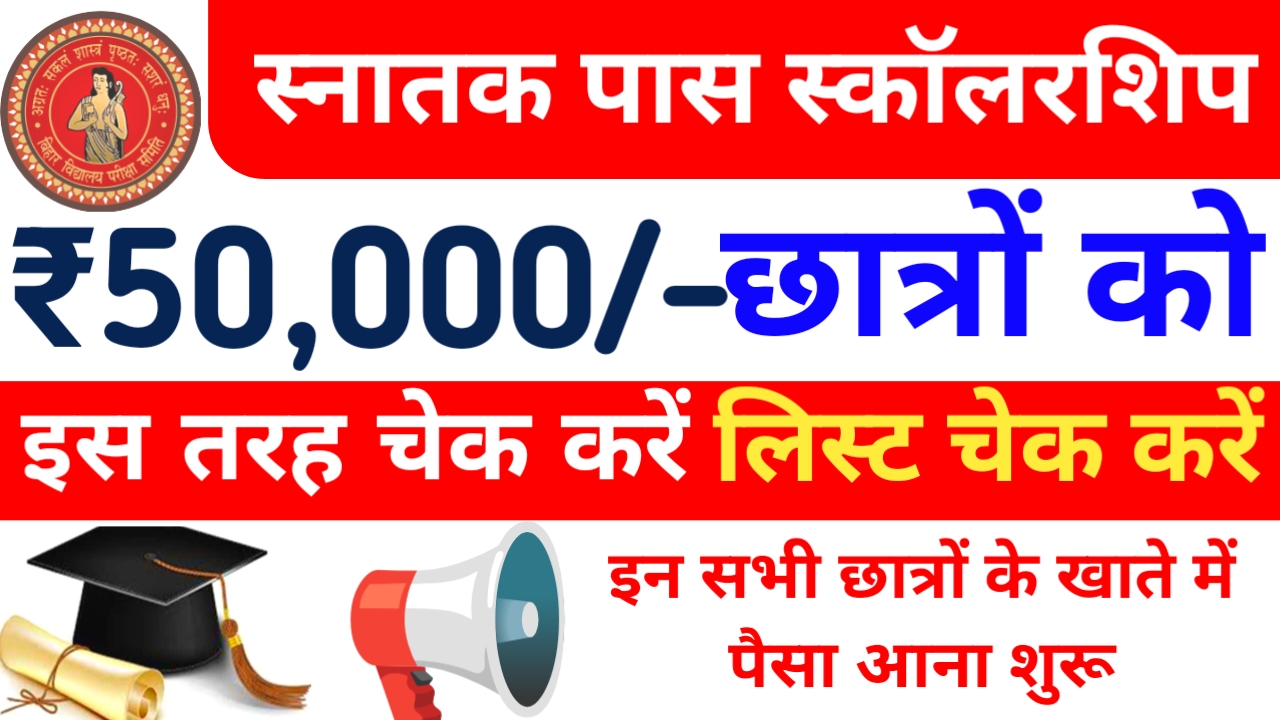 Graduation Pass Scholarship New Portal :कन्या उत्थान योजना से ग्रेजुएशन पास सभी छात्रों को ₹50, हजार के स्कॉलरशिप आनी शुरू हुई देखें किन को मिलेगा इस, लिंक से,📢