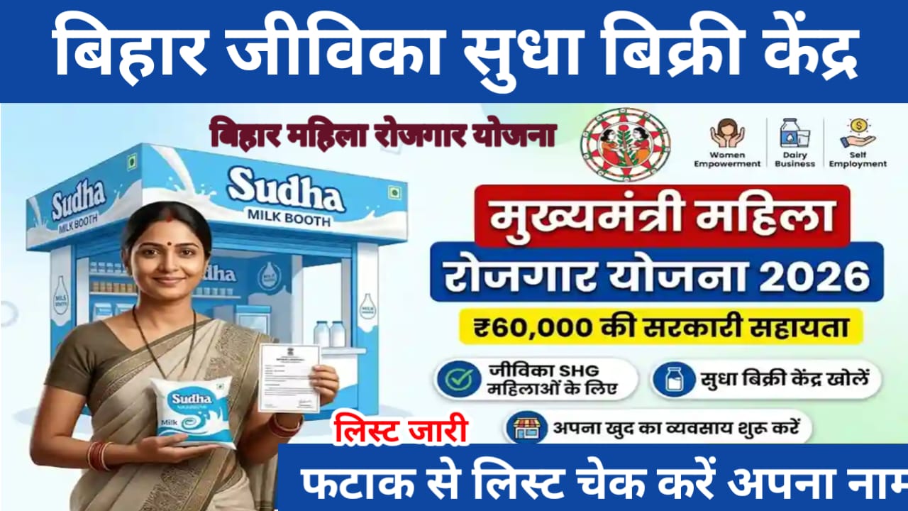 Jeevika Sudha Vikri Kendra Yojana 2026 List:बिहार जीविका सुधार बिक्री केंद्र योजना की फाइनल लिस्ट जारी हुई जाने किन को मिलेगा ₹60,000/-अनुदान की राशि